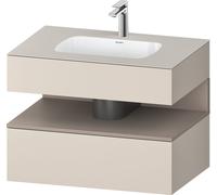 Duravit Qatego lavabo encastré avec meuble sous-lavabo en console, 800x550x600mm, niche basalte mat, QA4785043910000, Couleur: Taupe mat