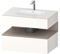 Duravit Qatego lavabo encastré avec meuble sous-lavabo en console, 800x550x600mm, niche basalte mat, QA4785043220010, Couleur: Blanc brillant/avec Ã©clairage de niche
