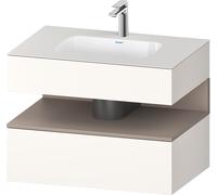 Duravit Qatego lavabo encastré avec meuble sous-lavabo en console, 800x550x600mm, niche basalte mat, QA4785043840000, Couleur: Blanc Supermatt