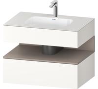 Duravit Qatego lavabo encastré avec meuble sous-lavabo en console, 800x550x600mm, niche basalte mat, QA4785043840010, Couleur: Blanc supermat/avec Ã©clairage de niche