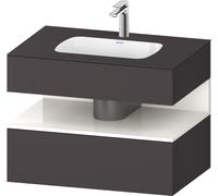 Duravit Qatego lavabo encastré avec meuble sous-lavabo en console, 800x550x600mm, niche blanc brillant, QA4785022800000, Couleur: supermatt en graphite