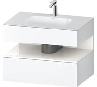 Duravit Qatego lavabo encastré avec meuble sous-lavabo en console, 800x550x600mm, niche blanc brillant, QA4785022180000, Couleur: Blanc Mat