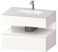 Duravit Qatego lavabo encastré avec meuble sous-lavabo en console, 800x550x600mm, niche blanc brillant, QA4785022840010, Couleur: Blanc supermat/avec éclairage de niche
