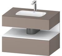 Duravit Qatego lavabo encastré avec meuble sous-lavabo en console, 800x550x600mm, niche blanc mat, QA4785018430010, Couleur: basalte mat/avec Ã©clairage de niche