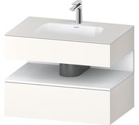 Duravit Qatego lavabo encastré avec meuble sous-lavabo en console, 800x550x600mm, niche blanc mat, QA4785018840010, Couleur: Blanc supermat/avec Ã©clairage de niche