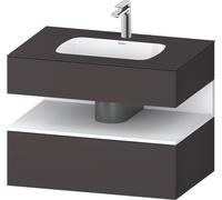 Duravit Qatego lavabo encastré avec meuble sous-lavabo en console, 800x550x600mm, niche blanc mat, QA4785018800010, Couleur: Graphite supermat/avec Ã©clairage de niche
