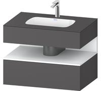 Duravit Qatego lavabo encastré avec meuble sous-lavabo en console, 800x550x600mm, niche blanc mat, QA4785018490010, Couleur: Graphite mat/avec Ã©clairage de niche