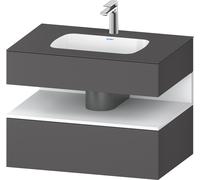 Duravit Qatego lavabo encastré avec meuble sous-lavabo en console, 800x550x600mm, niche blanc mat, QA4785018490000, Couleur: Graphite mat