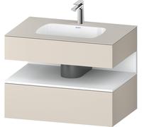 Duravit Qatego lavabo encastré avec meuble sous-lavabo en console, 800x550x600mm, niche blanc mat, QA4785018830010, Couleur: Taupe Supermatt/avec Ã©clairage de niche