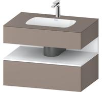 Duravit Qatego lavabo encastré avec meuble sous-lavabo en console, 800x550x600mm, niche blanc mat, QA4785018430000, Couleur: Basalte mat