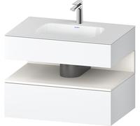 Duravit Qatego lavabo encastré avec meuble sous-lavabo en console, 800x550x600mm, niche blanc supermat, QA4785084180010, Couleur: Blanc mat/avec Ã©clairage de niche