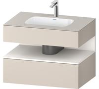 Duravit Qatego lavabo encastré avec meuble sous-lavabo en console, 800x550x600mm, niche blanc supermat, QA4785084910000, Couleur: Taupe mat