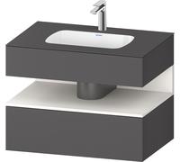 Duravit Qatego lavabo encastré avec meuble sous-lavabo en console, 800x550x600mm, niche blanc supermat, QA4785084490000, Couleur: Graphite mat