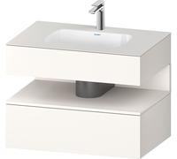 Duravit Qatego lavabo encastré avec meuble sous-lavabo en console, 800x550x600mm, niche blanc supermat, QA4785084840010, Couleur: Blanc supermat/avec Ã©clairage de niche