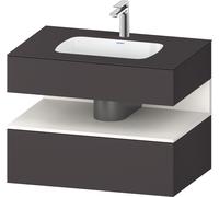 Duravit Qatego lavabo encastré avec meuble sous-lavabo en console, 800x550x600mm, niche blanc supermat, QA4785084800010, Couleur: Graphite supermat/avec Ã©clairage de niche