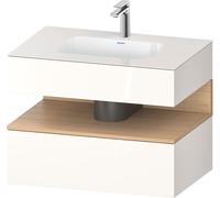 Duravit Qatego lavabo encastré avec meuble sous-lavabo en console, 800x550x600mm, niche chêne naturel, QA4785030220000, Couleur: Blanc brillant