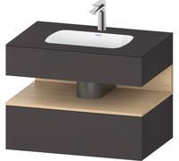 Duravit Qatego lavabo encastré avec meuble sous-lavabo en console, 800x550x600mm, niche chêne naturel, QA4785030800000, Couleur: supermatt en graphite
