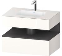Duravit Qatego lavabo encastré avec meuble sous-lavabo en console, 800x550x600mm, niche graphite mat, QA4785049220010, Couleur: Blanc brillant/avec Ã©clairage de niche
