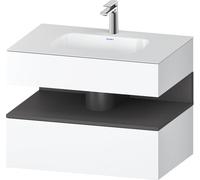 Duravit Qatego lavabo encastré avec meuble sous-lavabo en console, 800x550x600mm, niche graphite mat, QA4785049180010, Couleur: Blanc mat/avec éclairage de niche