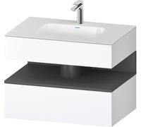 Duravit Qatego lavabo encastré avec meuble sous-lavabo en console, 800x550x600mm, niche graphite mat, QA4785049180000, Couleur: Blanc Mat