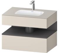Duravit Qatego lavabo encastré avec meuble sous-lavabo en console, 800x550x600mm, niche graphite mat, QA4785049830010, Couleur: Taupe Supermatt/avec Ã©clairage de niche