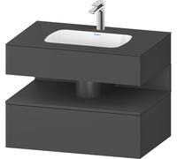 Duravit Qatego lavabo encastré avec meuble sous-lavabo en console, 800x550x600mm, niche graphite mat, QA4785049490000, Couleur: Graphite mat