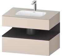 Duravit Qatego lavabo encastré avec meuble sous-lavabo en console, 800x550x600mm, niche graphite supermatt, QA4785080830010, Couleur: Taupe Supermatt/avec Ã©clairage de niche