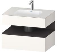Duravit Qatego lavabo encastré avec meuble sous-lavabo en console, 800x550x600mm, niche graphite supermatt, QA4785080840010, Couleur: Blanc supermat/avec Ã©clairage de niche