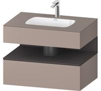 Duravit Qatego lavabo encastré avec meuble sous-lavabo en console, 800x550x600mm, niche graphite supermatt, QA4785080430000, Couleur: Basalte mat