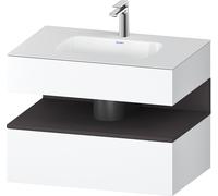 Duravit Qatego lavabo encastré avec meuble sous-lavabo en console, 800x550x600mm, niche graphite supermatt, QA4785080180010, Couleur: Blanc mat/avec Ã©clairage de niche
