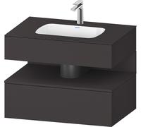Duravit Qatego lavabo encastré avec meuble sous-lavabo en console, 800x550x600mm, niche graphite supermatt, QA4785080800010, Couleur: Graphite supermat/avec Ã©clairage de niche