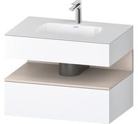 Duravit Qatego lavabo encastré avec meuble sous-lavabo en console, 800x550x600mm, niche taupe mat, QA4785091180010, Couleur: Blanc mat/avec Ã©clairage de niche