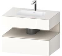 Duravit Qatego lavabo encastré avec meuble sous-lavabo en console, 800x550x600mm, niche Taupe Supermatt, QA4785083220010, Couleur: Blanc brillant/avec éclairage de niche