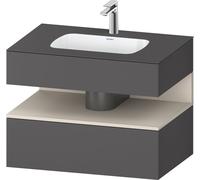 Duravit Qatego lavabo encastré avec meuble sous-lavabo en console, 800x550x600mm, niche Taupe Supermatt, QA4785083490010, Couleur: Graphite mat/avec éclairage de niche