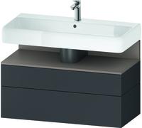 Duravit Qatego Meuble sous-lavabo, 1 tiroir et 1 tiroir, 990x470x590mm, niche basalte mat, QA4395043490000, Couleur: Graphite mat