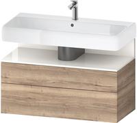 Duravit Qatego Meuble sous-lavabo, 1 tiroir et 1 tiroir, 990x470x590mm, niche blanc brillant, QA4395022550000, Couleur: ChÃªne marbrÃ©
