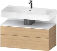 Duravit Qatego Meuble sous-lavabo, 1 tiroir et 1 tiroir, 990x470x590mm, niche blanc mat, QA4395018300000, Couleur: Chêne Nature