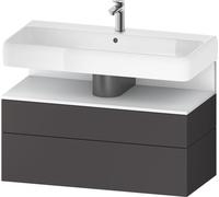 Duravit Qatego Meuble sous-lavabo, 1 tiroir et 1 tiroir, 990x470x590mm, niche blanc mat, QA4395018490010, Couleur: Graphite mat/avec Ã©clairage de niche