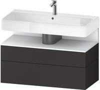 Duravit Qatego Meuble sous-lavabo, 1 tiroir et 1 tiroir, 990x470x590mm, niche blanc mat, QA4395018800000, Couleur: supermatt en graphite