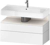 Duravit Qatego Meuble sous-lavabo, 1 tiroir et 1 tiroir, 990x470x590mm, niche blanc supermat, QA4395084180000, Couleur: Blanc Mat