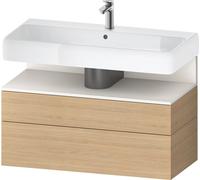 Duravit Qatego Meuble sous-lavabo, 1 tiroir et 1 tiroir, 990x470x590mm, niche blanc supermat, QA4395084300000, Couleur: Chêne Nature