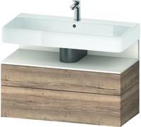 Duravit Qatego Meuble sous-lavabo, 1 tiroir et 1 tiroir, 990x470x590mm, niche blanc supermat, QA4395084550000, Couleur: ChÃªne marbrÃ©