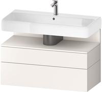 Duravit Qatego Meuble sous-lavabo, 1 tiroir et 1 tiroir, 990x470x590mm, niche blanc supermat, QA4395084840010, Couleur: Blanc supermat/avec Ã©clairage de niche