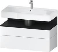 Duravit Qatego Meuble sous-lavabo, 1 tiroir et 1 tiroir, 990x470x590mm, niche chêne noir, QA4395016180000, Couleur: Blanc Mat
