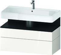 Duravit Qatego Meuble sous-lavabo, 1 tiroir et 1 tiroir, 990x470x590mm, niche chêne noir, QA4395016220000, Couleur: Blanc brillant