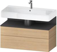 Duravit Qatego Meuble sous-lavabo, 1 tiroir et 1 tiroir, 990x470x590mm, niche graphite mat, QA4395049300000, Couleur: Chêne Nature