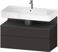 Duravit Qatego Meuble sous-lavabo, 1 tiroir et 1 tiroir, 990x470x590mm, niche graphite mat, QA4395049800000, Couleur: supermatt en graphite