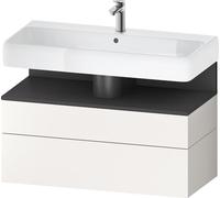 Duravit Qatego Meuble sous-lavabo, 1 tiroir et 1 tiroir, 990x470x590mm, niche graphite mat, QA4395049840000, Couleur: Blanc Supermatt