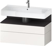 Duravit Qatego Meuble sous-lavabo, 1 tiroir et 1 tiroir, 990x470x590mm, niche graphite supermatt, QA4395080840010, Couleur: Blanc supermat/avec Ã©clairage de niche