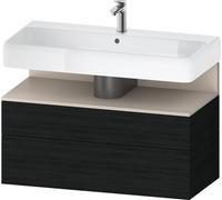 Duravit Qatego Meuble sous-lavabo, 1 tiroir et 1 tiroir, 990x470x590mm, niche taupe mat, QA4395091160000, Couleur: Chêne Noir